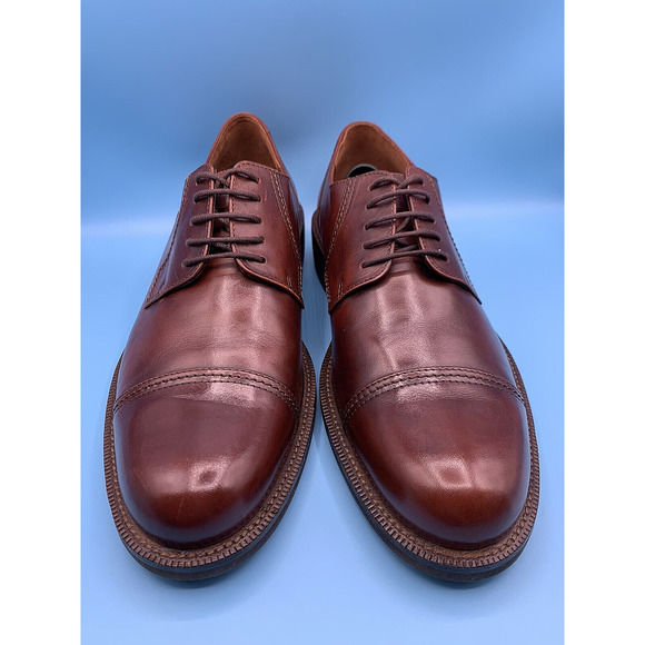 ECCO Brown Leather Cap Toe Lace Up Oxfords Dress Shoes Men's Size 10 B/ EU Sz 44 - Picture 6 of 11